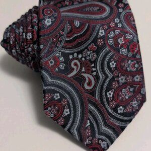 Stafford Red And Gray Paisley Men's Neck Tie